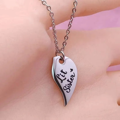 3 PCS Mom Big Sister Littler Sister Heart Matching Necklace