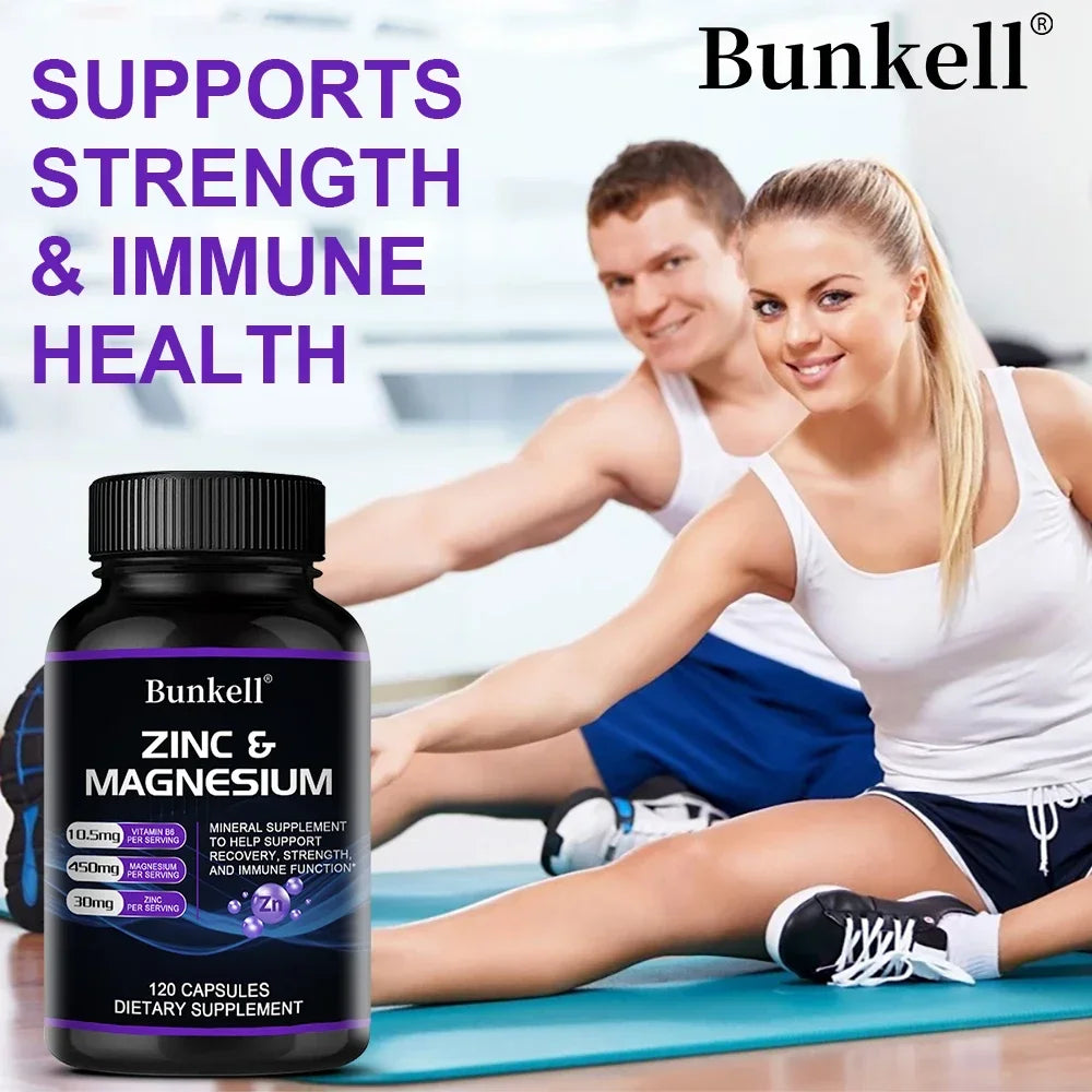 Zinc + Magnesium Supplement, Strong Bones, Teeth,