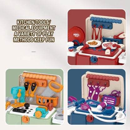 3 in 1 Sliding Train Toy Ride On Car for Toddlers Pretend Play