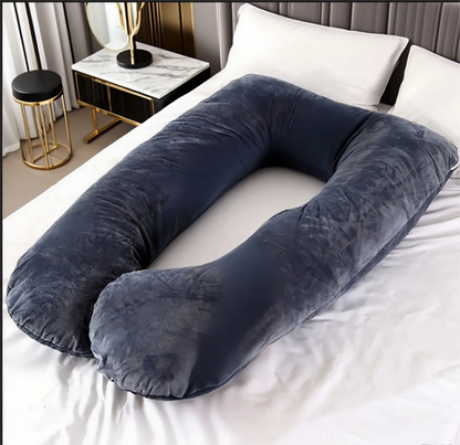 The velvet maternity pillow is soft to the touch