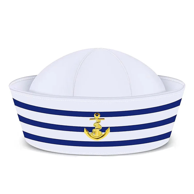 Adult Yacht Sailor Hat Navy Blue White Captain Cap Sail Cap