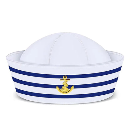 Adult Yacht Sailor Hat Navy Blue White Captain Cap Sail Cap