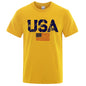 Vintage Usa Flag Street Print Male T Shirts Hip Hop Street