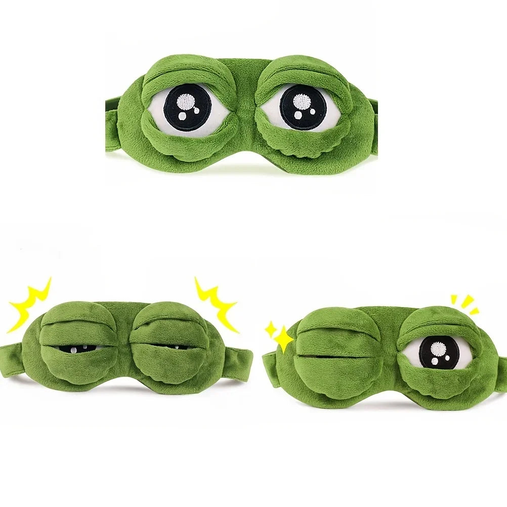3D Sad Frog Sleep Mask Natural Sleeping Eyeshade