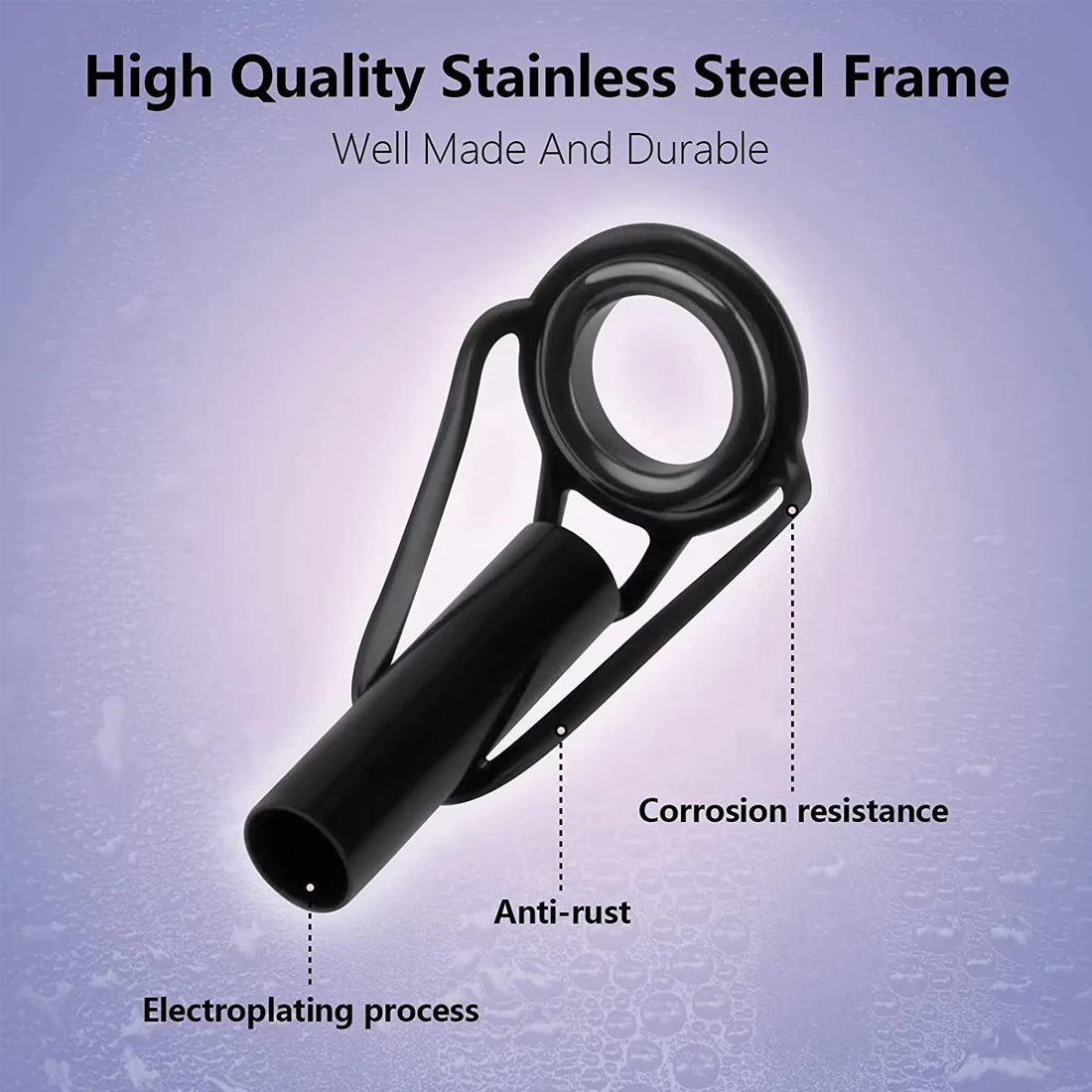 FishTrip 5Pcs Fishing Rod Guides Tip Top Repair Kit