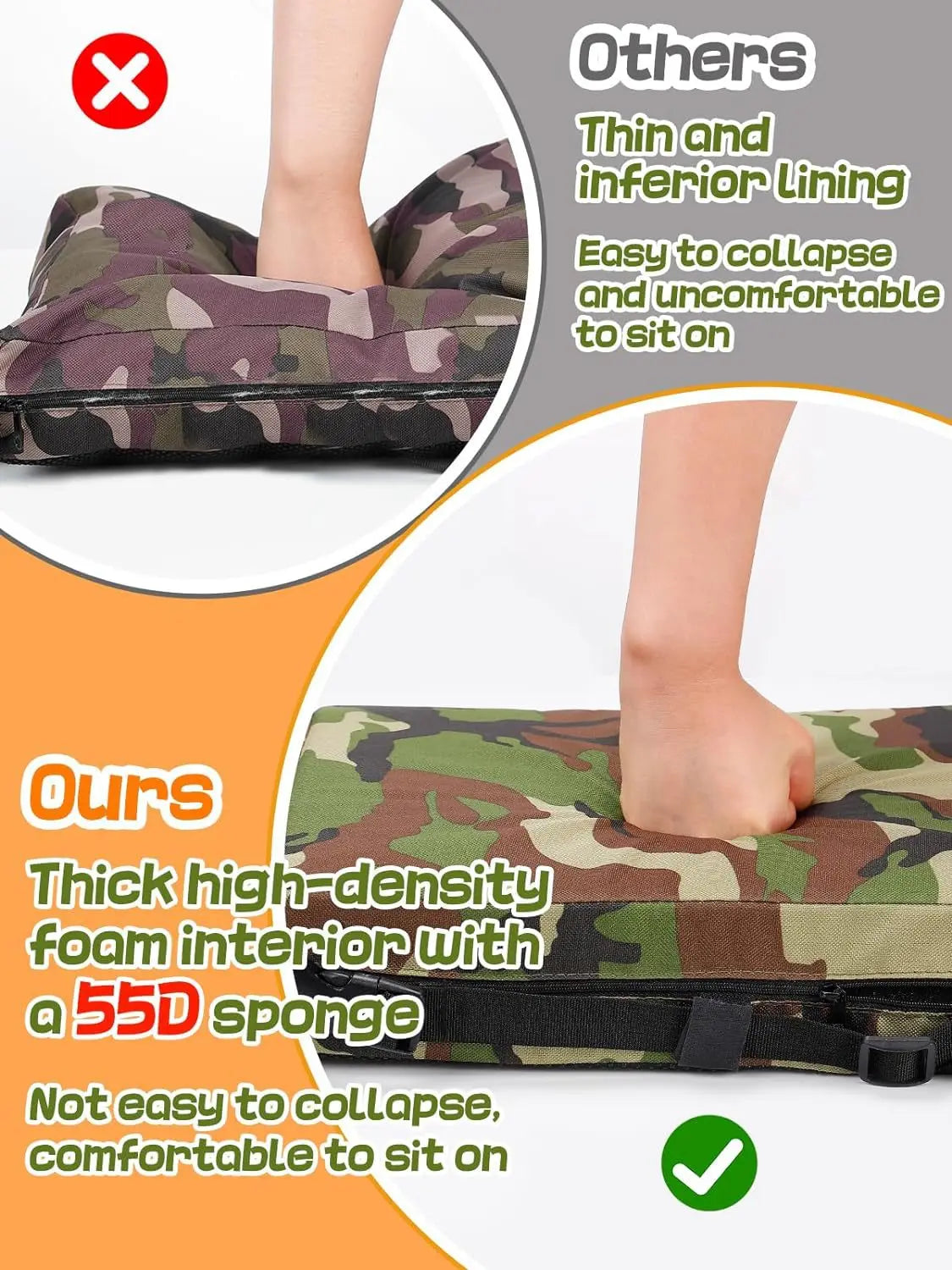 Camouflage Heated Seat Cushion for Sports Fields