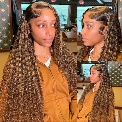 Botisi 4/27 Deep Wave Frontal Wig 13x6 Hd Lace Curly Wig