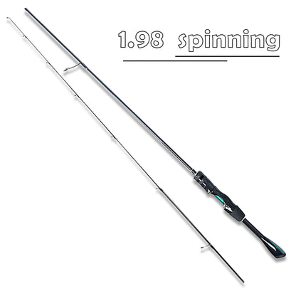 High-Carbon Fiber Ultra-Light and Ultra-Fast Adjustable Lure Rod 1.68m 1.8m 1.98m Solid Carbon Fiber Rod Tip Lightweight, Strong and Durable Quick Response Special-Shaped Handle Piano Paint Finish Korean Sic Ceramic Ring with