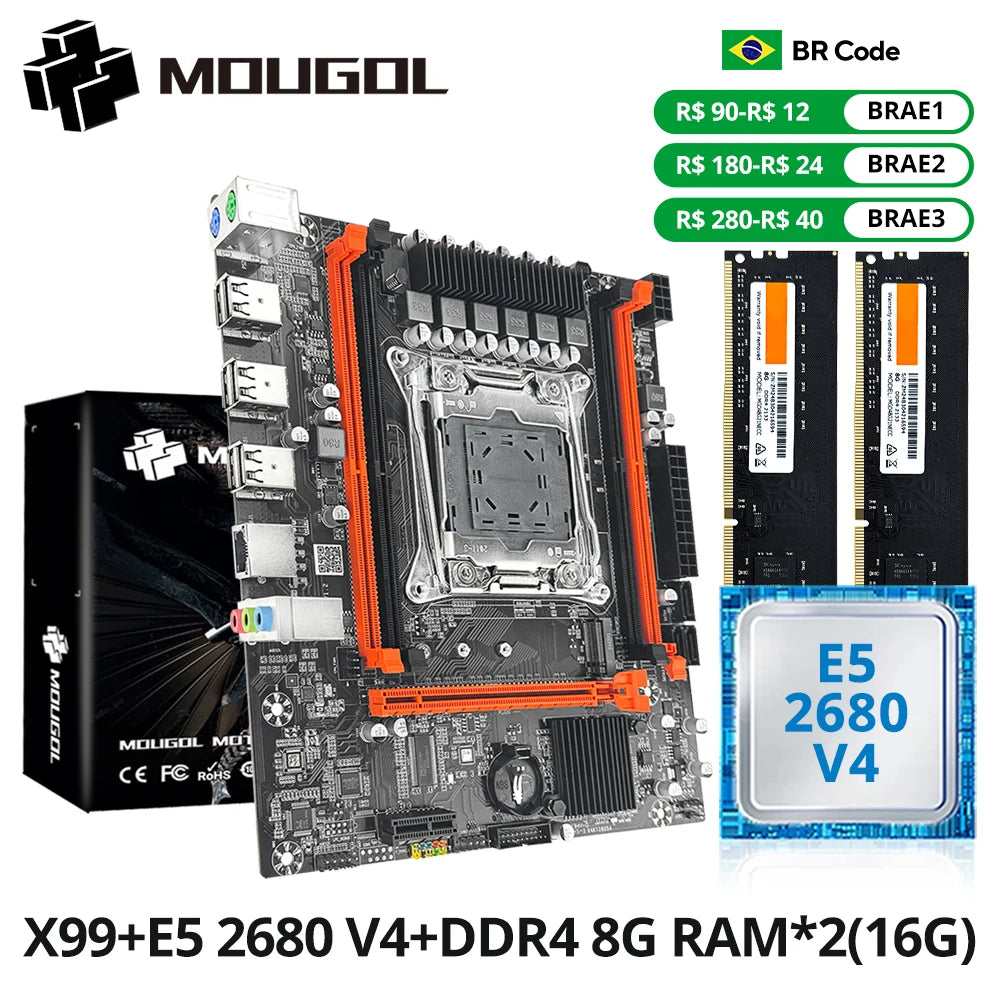 MOUGOL X99 Gaming Motherboard Kit with Intel