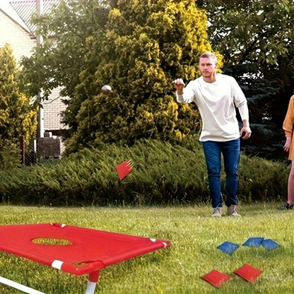 2 Game Boards + 6 Bean Bags Portable Artificial Jade Cornhole,