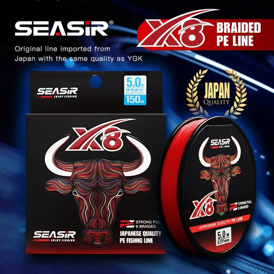 Seasir RedBull 8 Braided Pe Fishing Line 150M 0.8-5.0