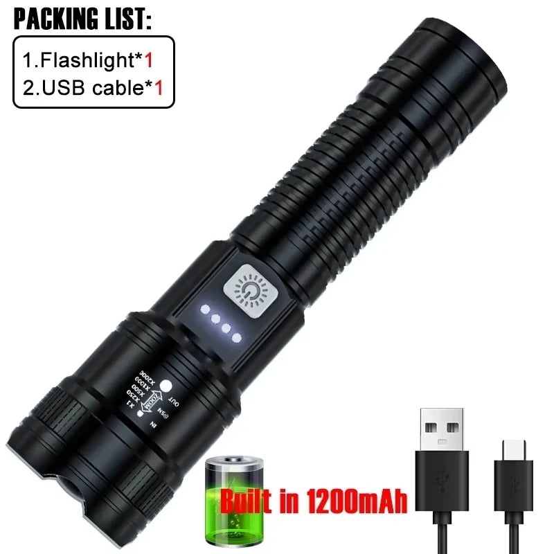 High Strong Power Led Flashlights 2000LM Tactical Torch