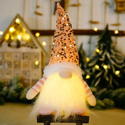 1~2pcs Gnome Christmas Decorations 30cm Light Up