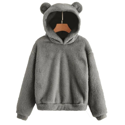 Winter Korean Fashion Bear Ears Cute Loose Hoodi\y