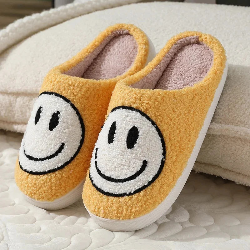 Smiley Face Cotton Slippers Women's Indoor Home