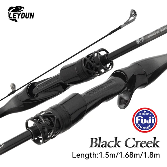 LEYDUN Black Creek Fishing Rod 2 Section Spinning Casting 1.5/1.68/1.8m