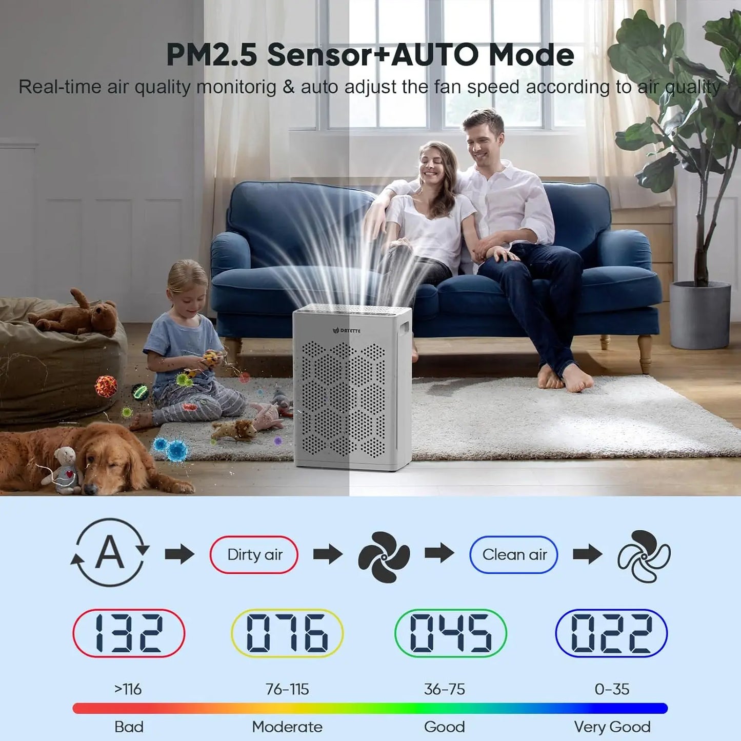 Large Room Air Purifier with HEPA Filter