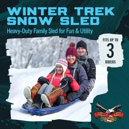 Winter Trek 3-Person Large Snow Sled 5.5 ft Heavy-Duty