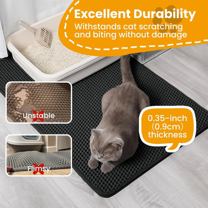 Cat Litter Mat Non Slip Big Pet Litter Box Filter Mat Double L