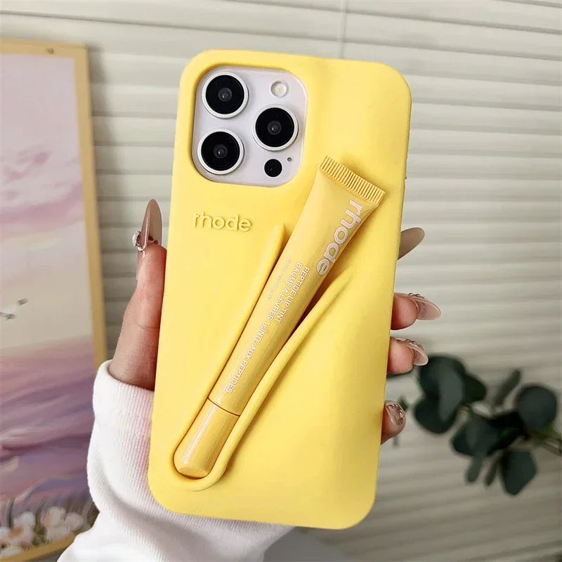 Luxury Lemontini Lipstick Make-up Soft Silicone Phone Case