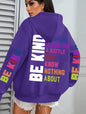Be Kind Hoodies Women Letter Prints Winter Fleece Warm
