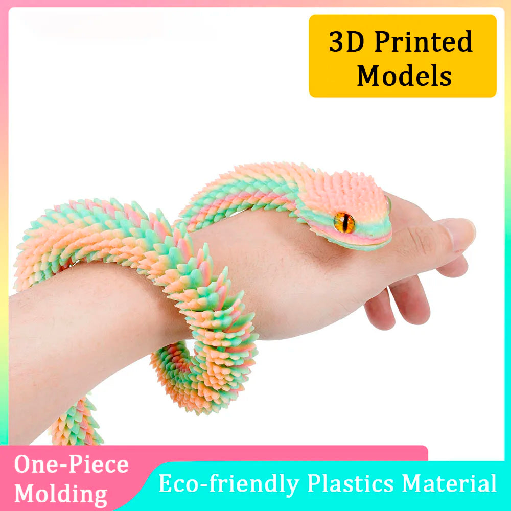 3D Printed Snake Decoration Colorful Model 3D