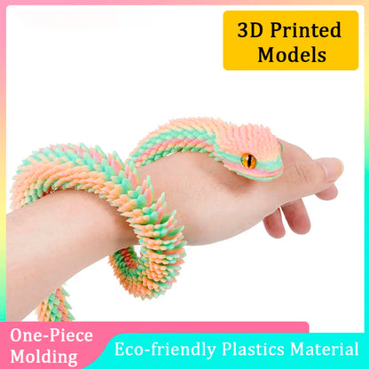 3D Printed Snake Decoration Colorful Model 3D