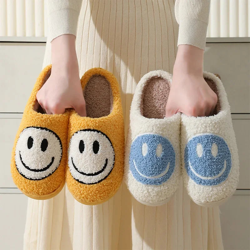 Smiley Face Cotton Slippers Women's Indoor Home