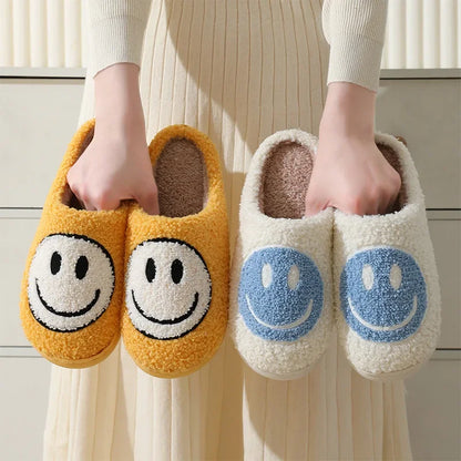 Smiley Face Cotton Slippers Women's Indoor Home