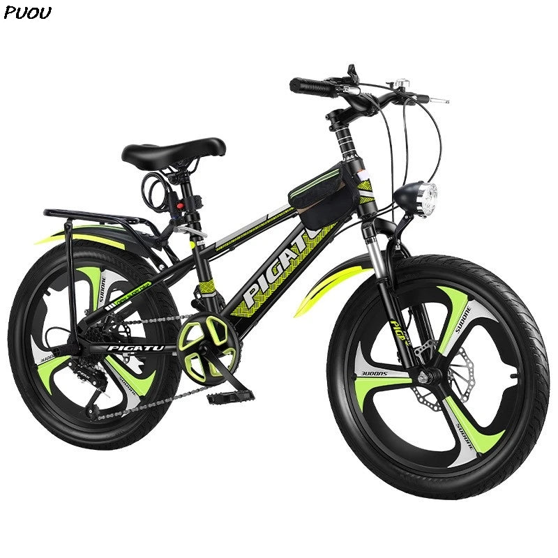 PUOU Children's Mountain Bike with Gears 20-inch