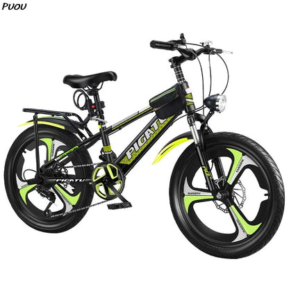 PUOU Children's Mountain Bike with Gears 20-inch