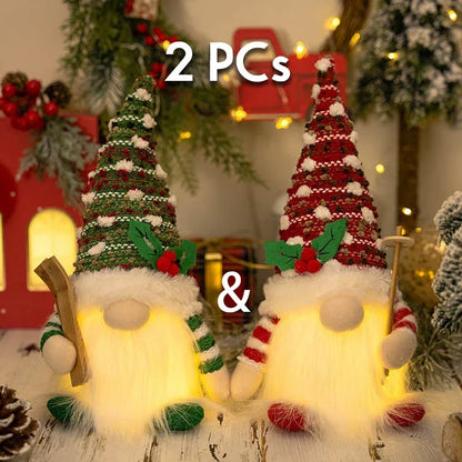 1~2pcs Gnome Christmas Decorations 30cm Light Up