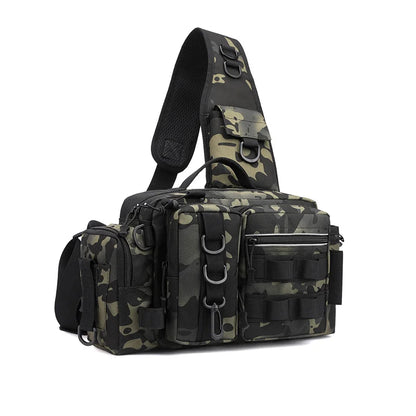 Fishing gear backpack with bait box equipment storage bag