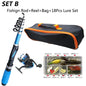 1.2M Fishing Rod Full Kits Telescopic Sea Spinning Reel Lure Set