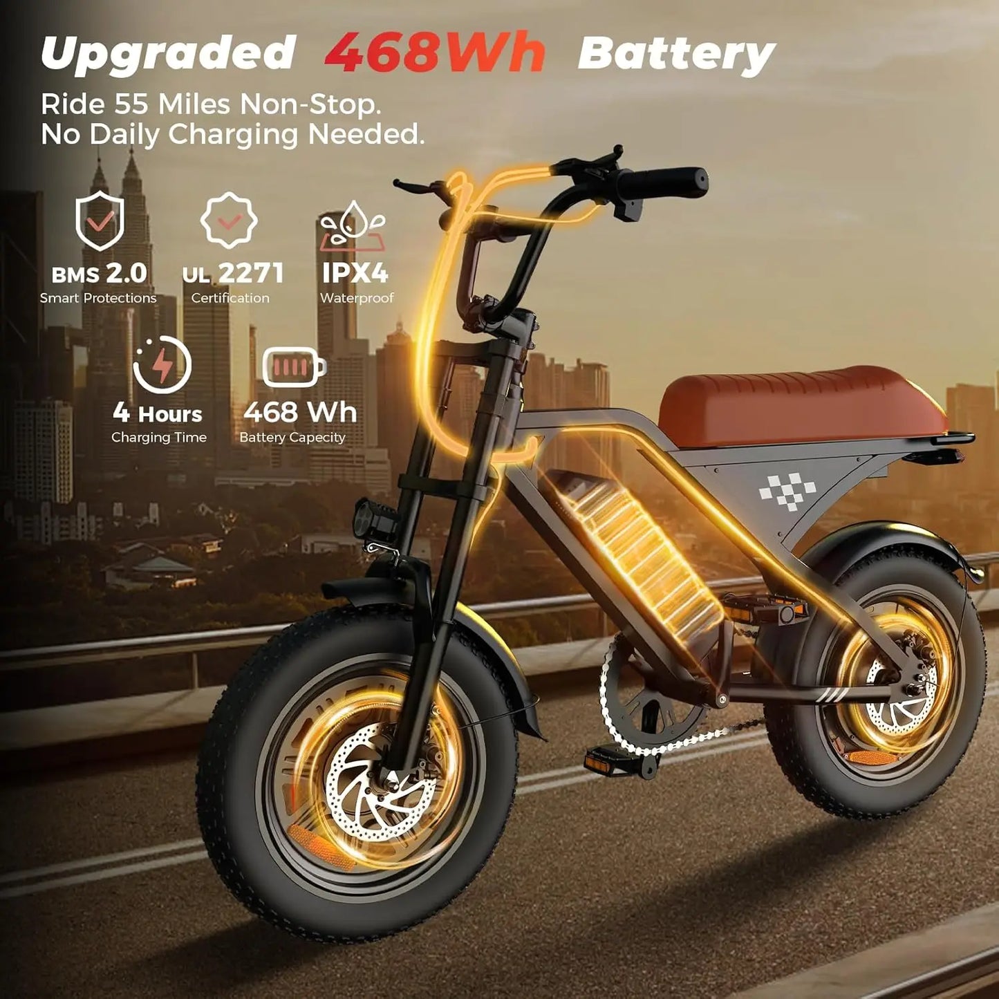 Rideplux  EB5 16 inch mini Off Road Electric Bike for Adults Fat Tire