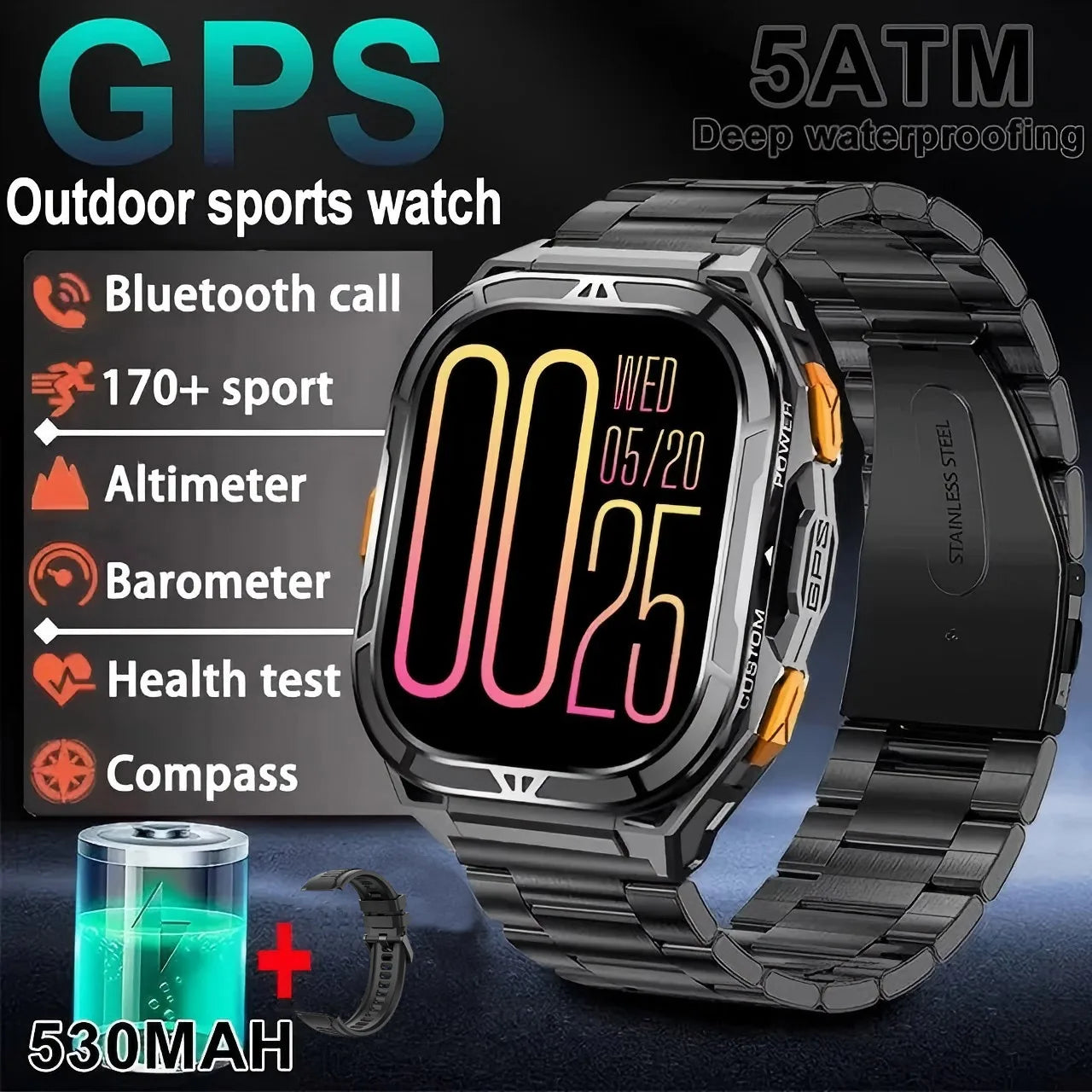 2025 New GPS Track Smart Watch Men