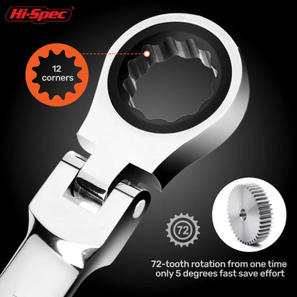 Adjustable Torque Ratchet Spanner Set 8-19Mm Universal