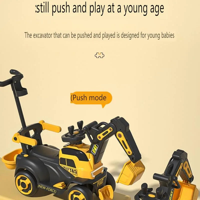 Children Excavator Digging Can Sit To Ride Roller Coasters