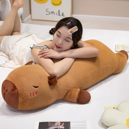 60cm-100cm Kawaii Cartoon Giant Strip Capybara Plush Doll