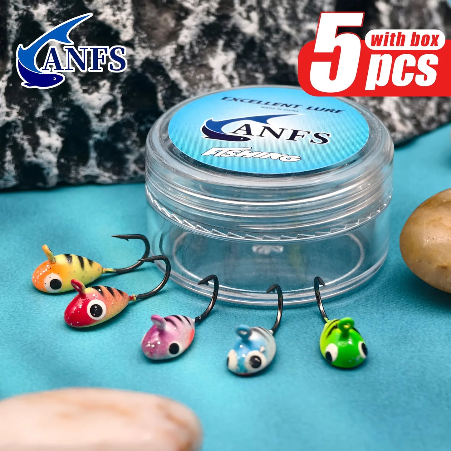 ANFS Ice Fishing Jigs 5pcs/40pcs Ice Fishing Lures, Walleye Jig