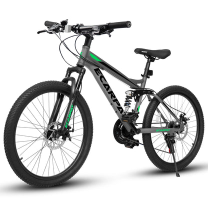 Ecarpat Dual Full Suspension Mountain Bike 24/26/27.5 Inch, Teenagers