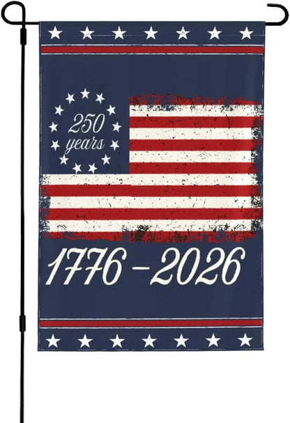 America 250th Anniversary 1776 2026 Usa July 4th Retro Flag 12x18 Double-Side Banner No Flagpole CCL