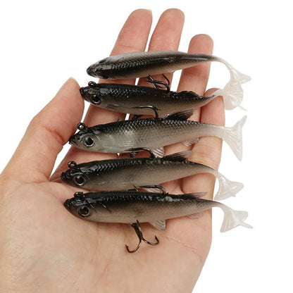 5pcs Kit Fishing Lure Soft Lure 8cm/ 2.8in Artificial Bait