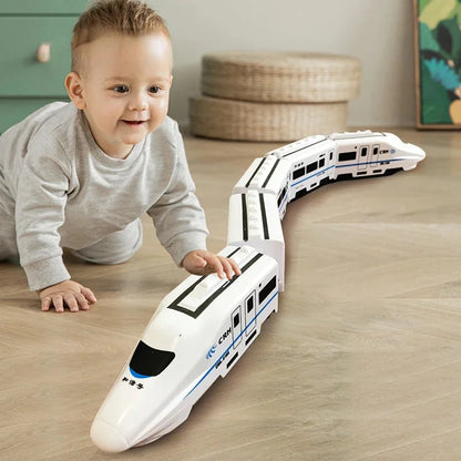 Kids DIY Simulation High Speed Railway Train Toy Car