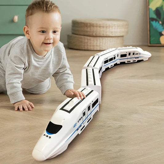 Kids DIY Simulation High Speed Railway Train Toy Car