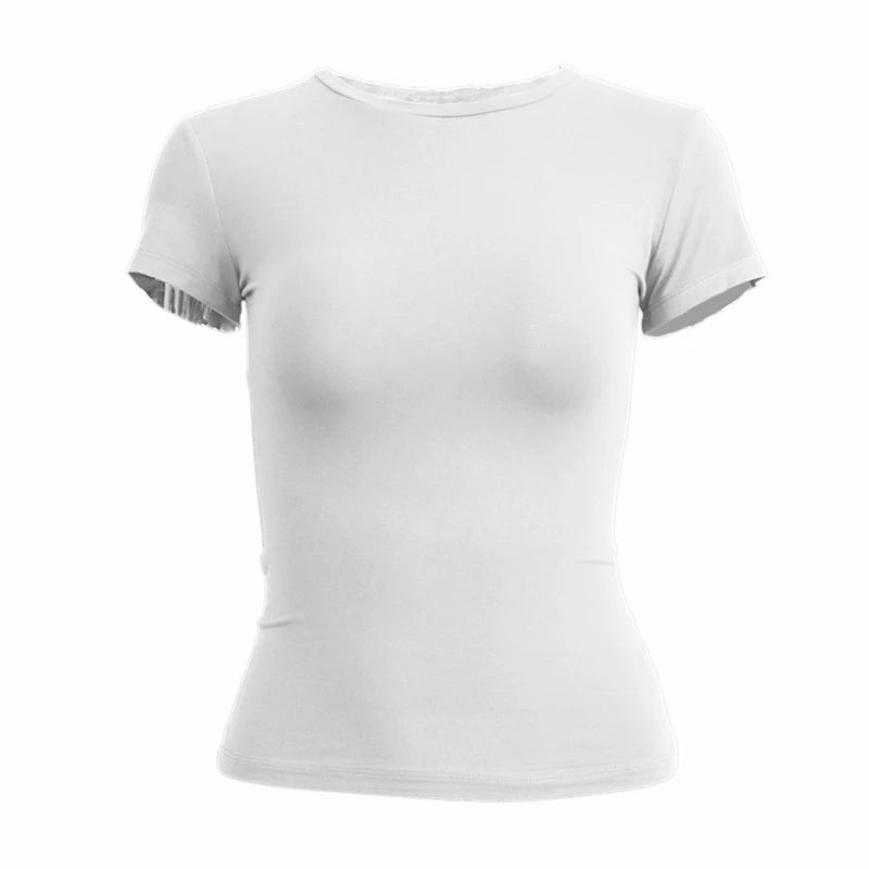 Woman Clothing Short Sleeve T-shirt Slim Fit Tops Female