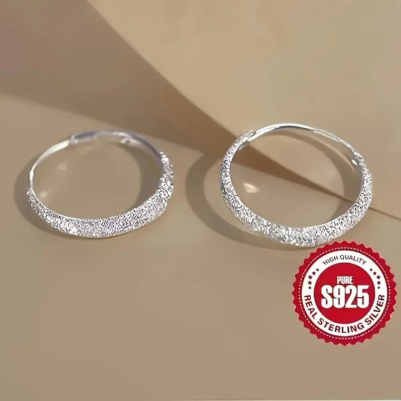 Pure Silvery Earrings For Women Frosted Sparkling Starry