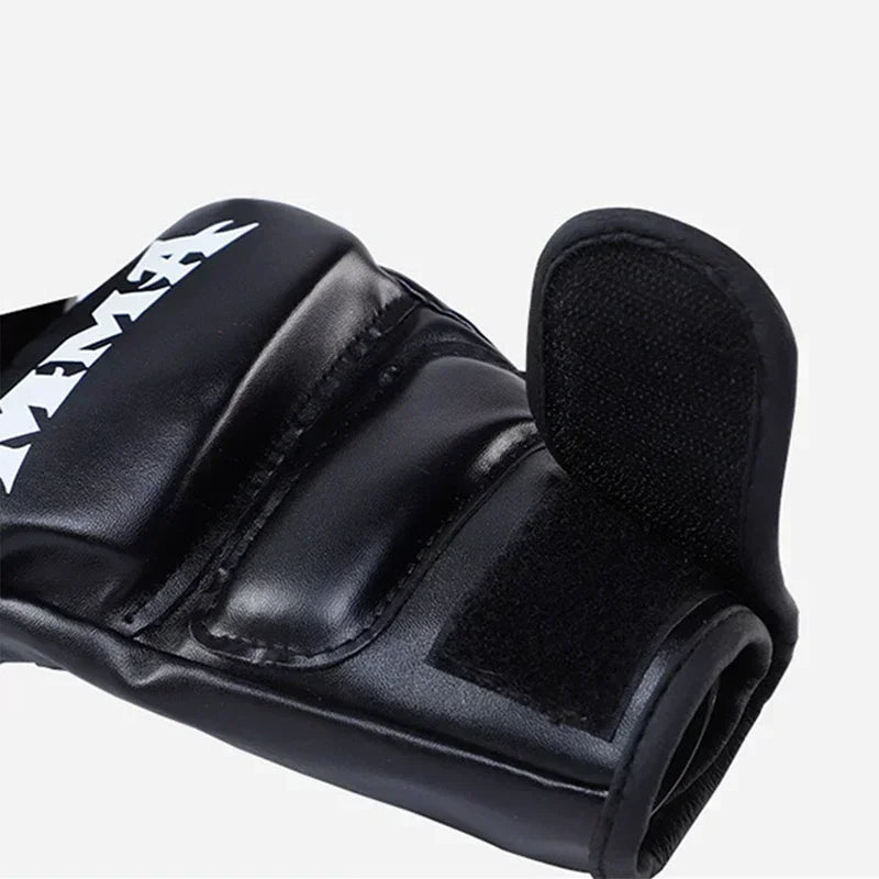1 Pair Of Pu Boxing Gloves Mma Gloves Half Finger Sandbag