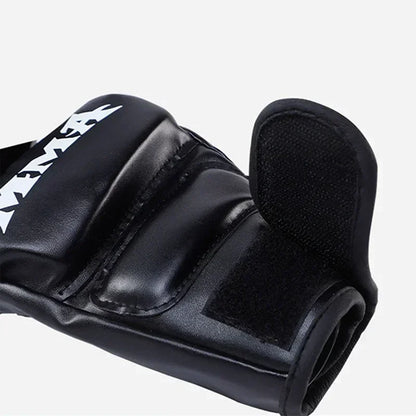 1 Pair Of Pu Boxing Gloves Mma Gloves Half Finger Sandbag