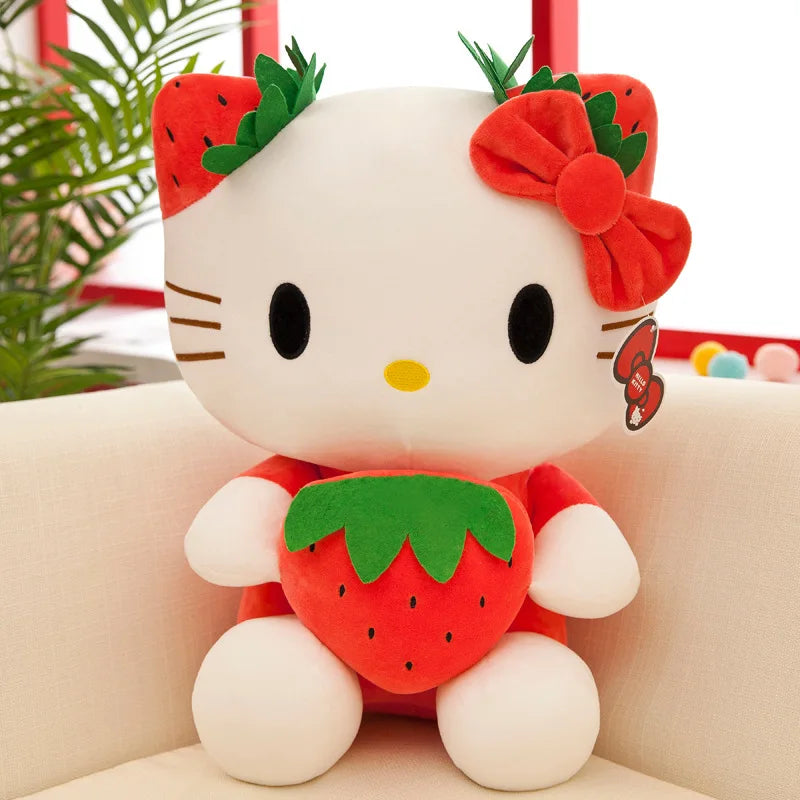 Kawaii Sanrio Hello Kitty Plush Stuffed Toy Strawberry KT Cat Pillow